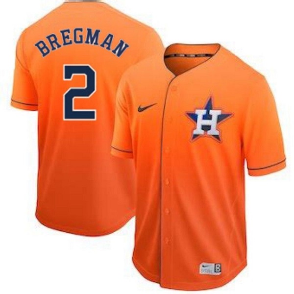 Men's Houston Astros #2 Alex Bregman Orange Cool Base Drift Edition Stitched Jersey - Click Image to Close